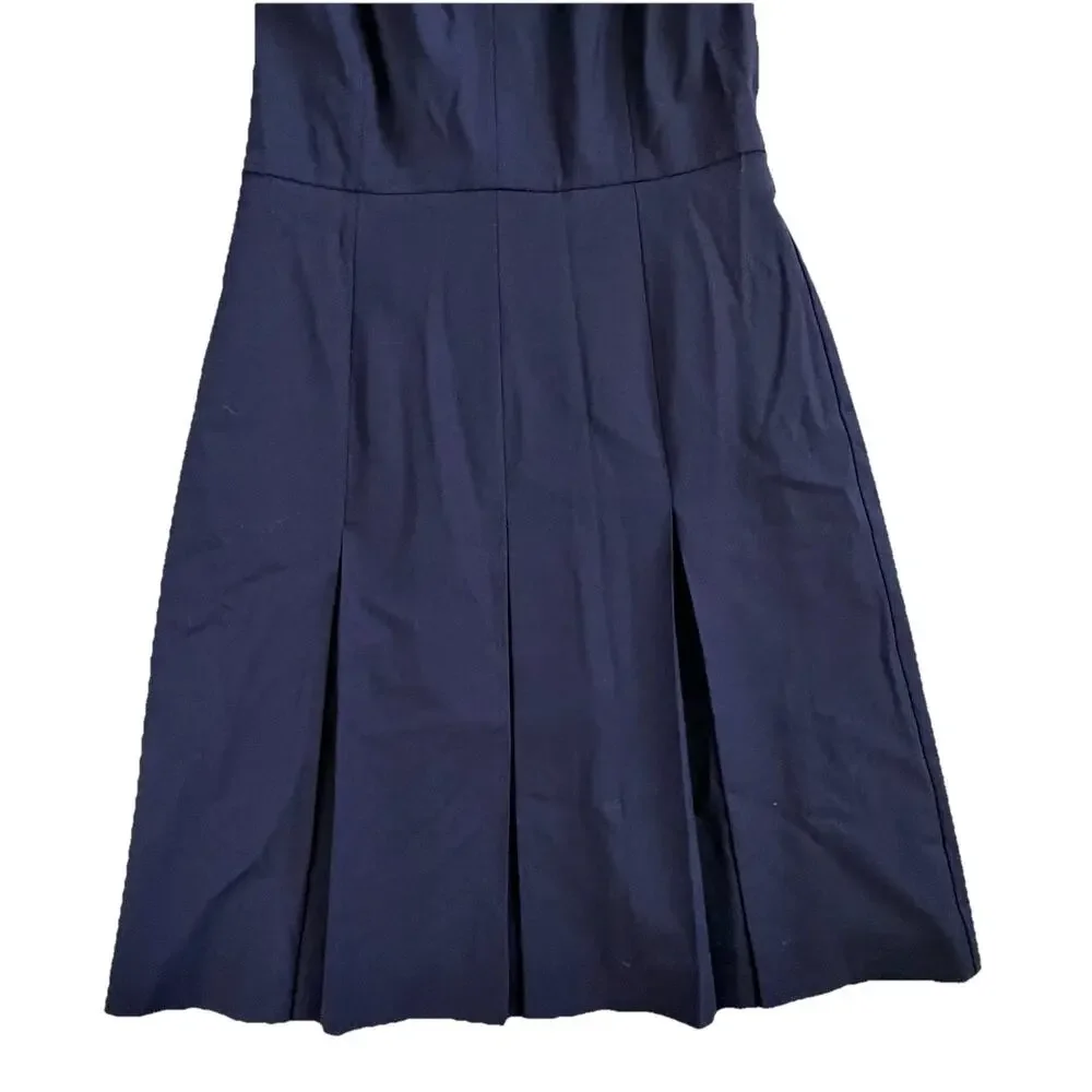 J.Crew Italian Double Face Cashmere Tollegno 1900 Navy Blue Dress Size 6 EUC